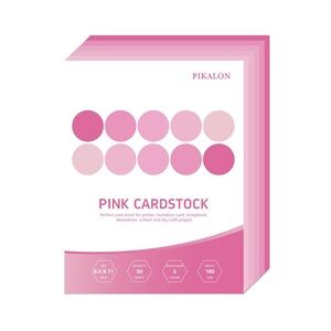 PIKALON Pink 8.5 X 11 Inch Cardstock